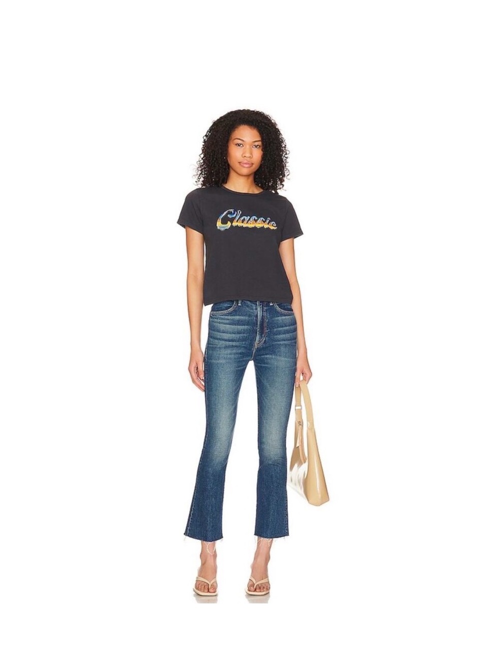 MOTHER Hustler Flood Fray Denim in ‘Beer Me’